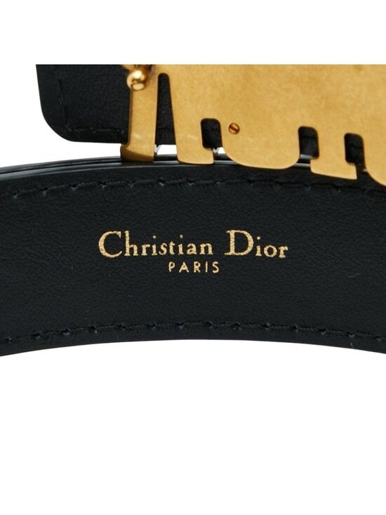 Dior D-fence Defense Logo Buckle Belt 75 Black Calf